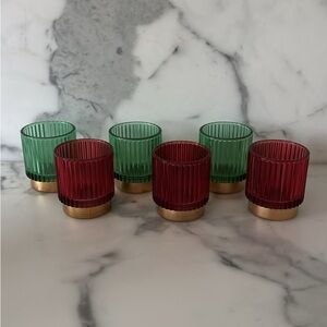 Set of 6 Decorative Glass Candle Holders